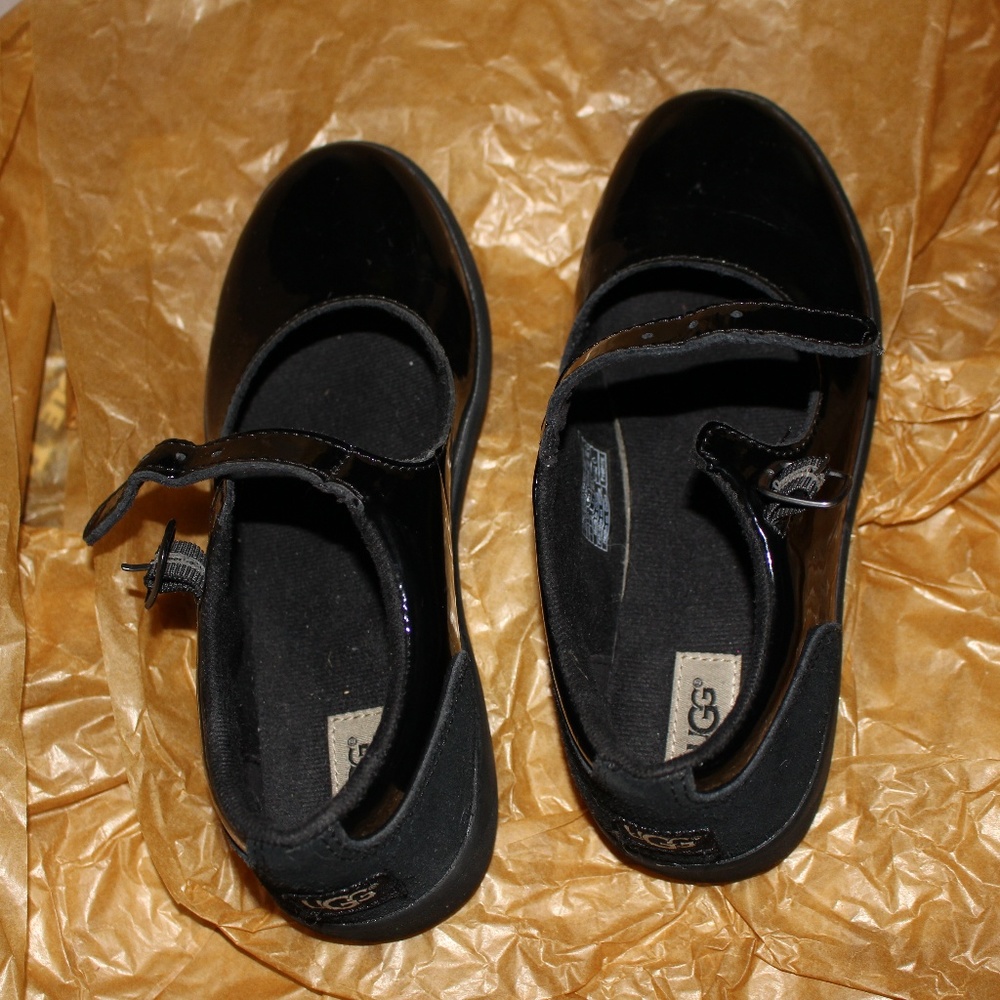 UGG Black Leather Mary Janes